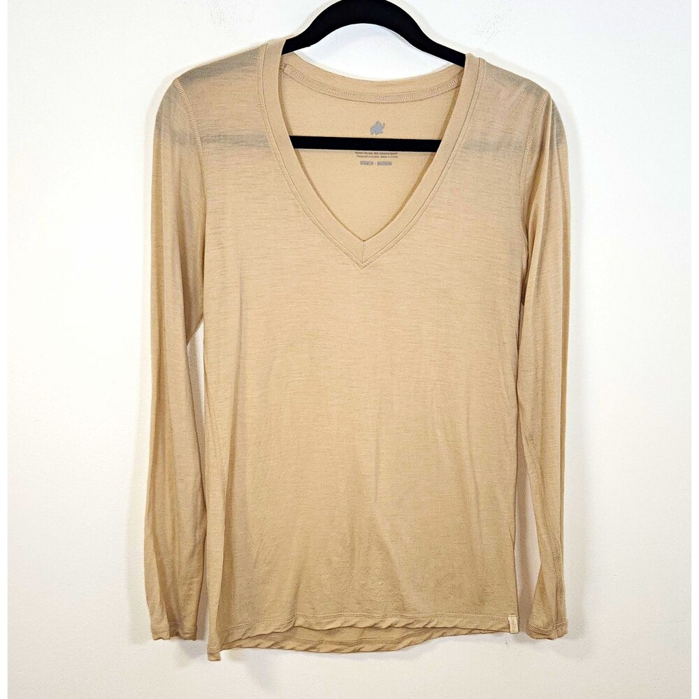 Woolly Everyday Merino Womens Medium Merino Wool V-Neck Long Sleeve Retails $88